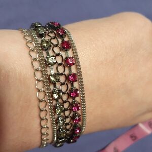 Nine West metal rhinestone bracelet *Vintage!*